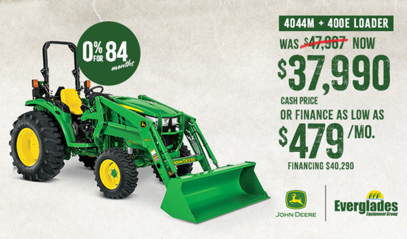 Image of John Deere 4044M Compact Tractor with 400E Loader