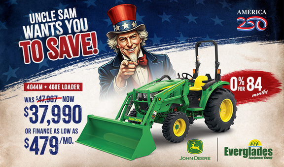 Image of John Deere 4044M Compact Tractor with 400E Loader