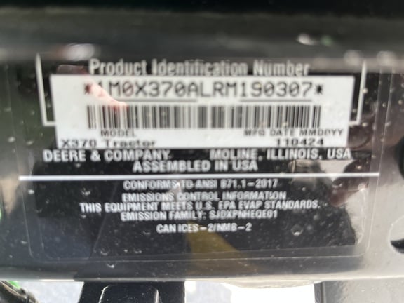 Pre-Owned John Deere X370 in Fort Myers, FL Photo 5