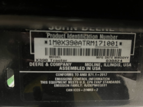Pre-Owned John Deere X390 in Palmetto, FL Photo 5